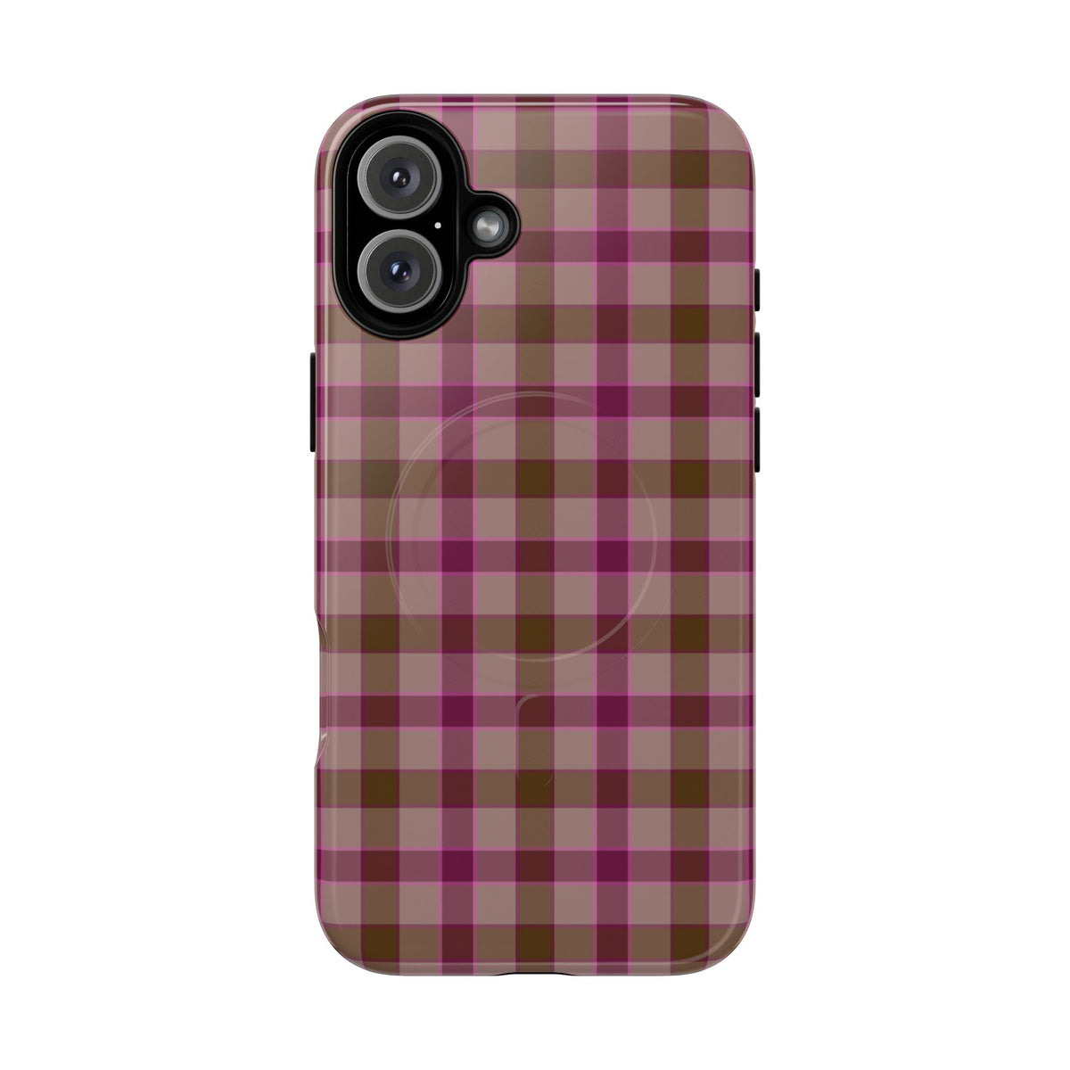 Mulberry Plaid | Pink & Brown Plaid MagSafe Case