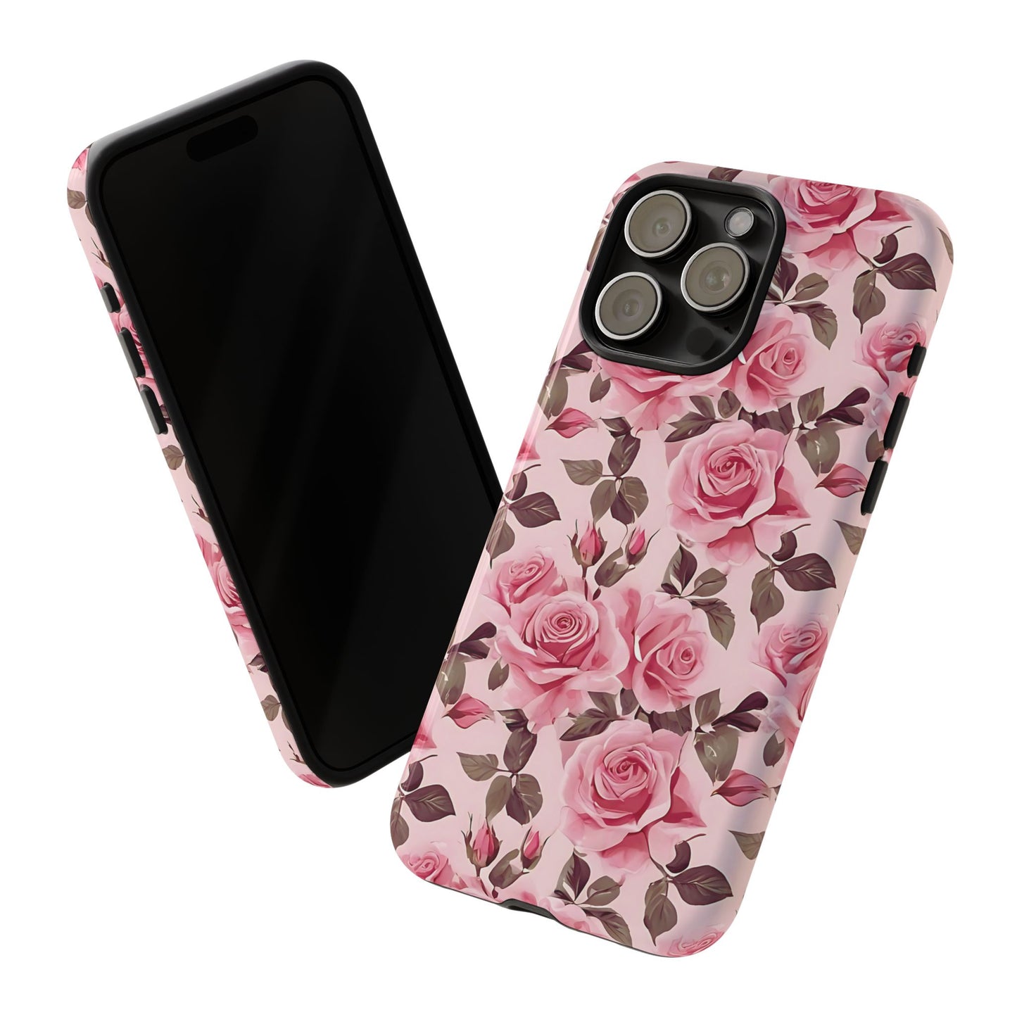 Coque iPhone à motif floral rose | Rose romantique