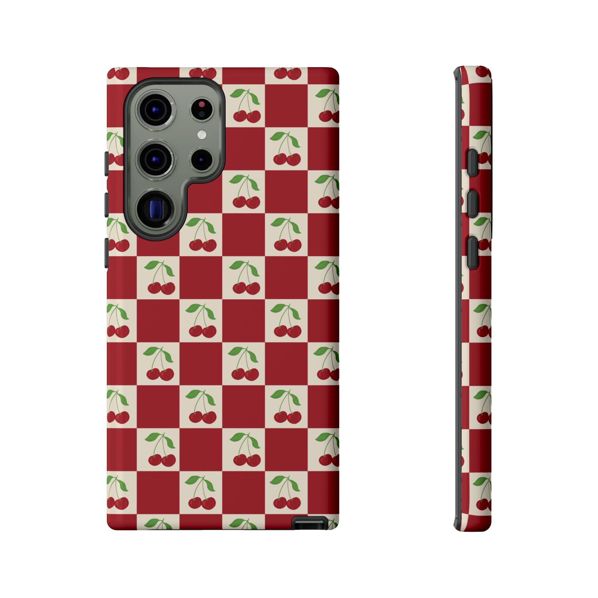 Cherry Check Phone Case