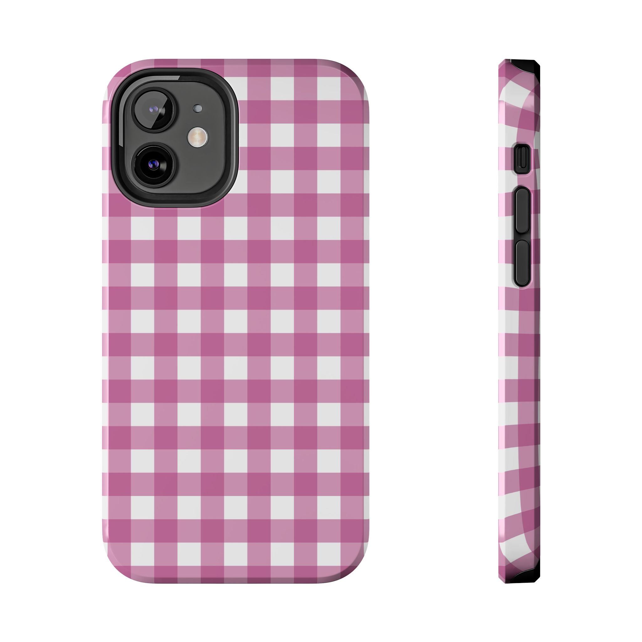 Pink Plaid Gingham Check iPhone Case