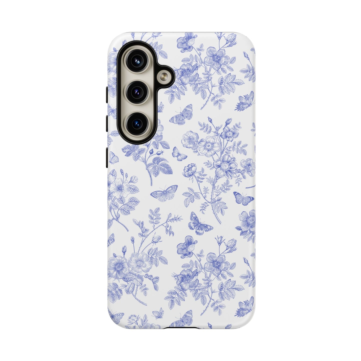 Wild Roses | Blue Floral Butterfly Toile Case