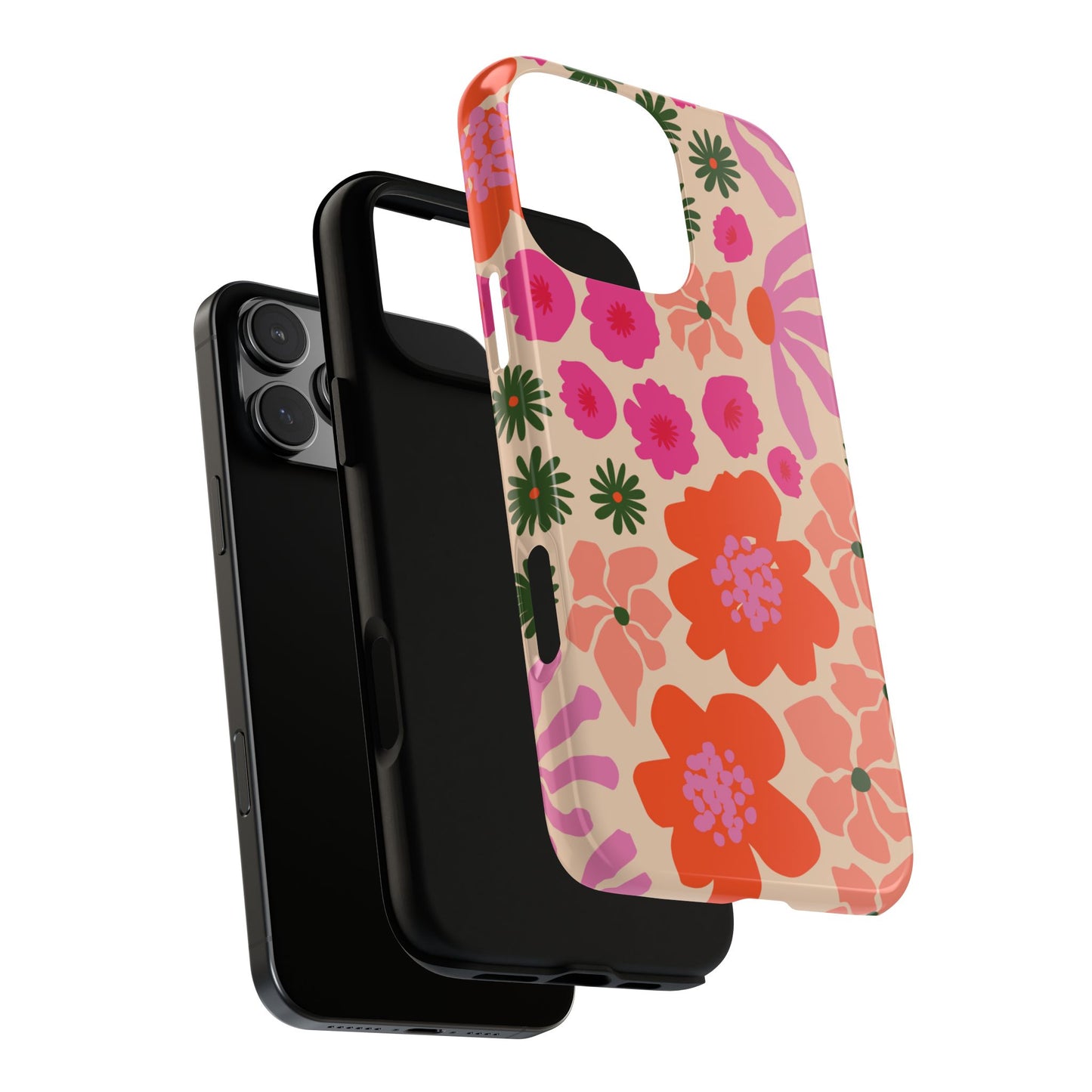 Funda para iPhone con diseño floral y flores en plena floración