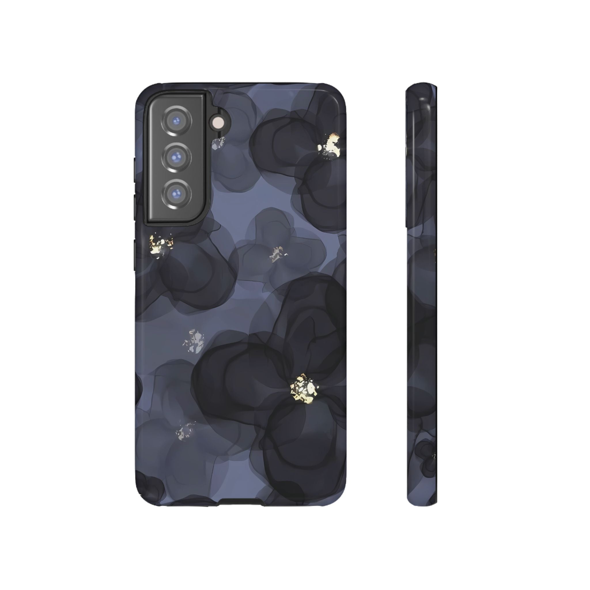 Double Exposure Blue Flower Galaxy Case