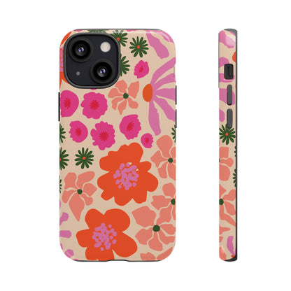 Funda para iPhone con diseño floral y flores en plena floración