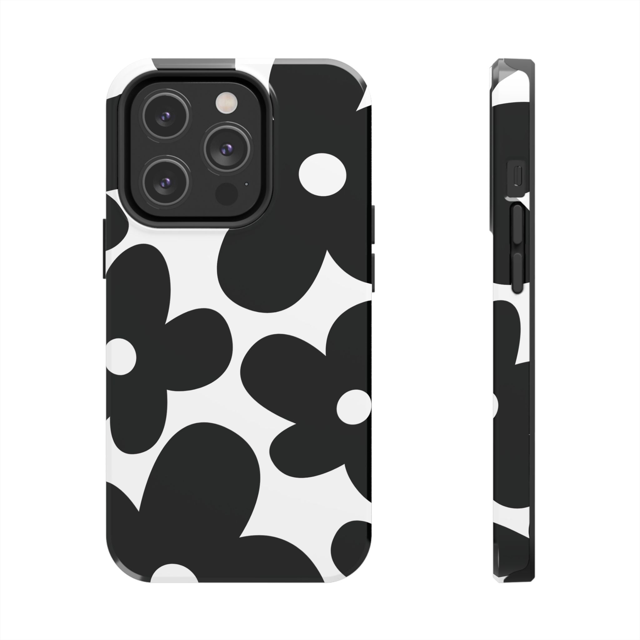 Y2K Daisy Black Flower iPhone Case