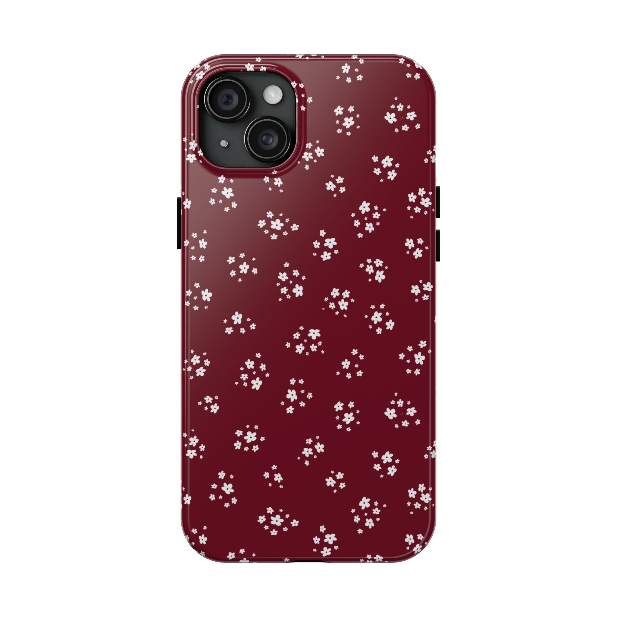 Maroon Blooms Floral iPhone Case