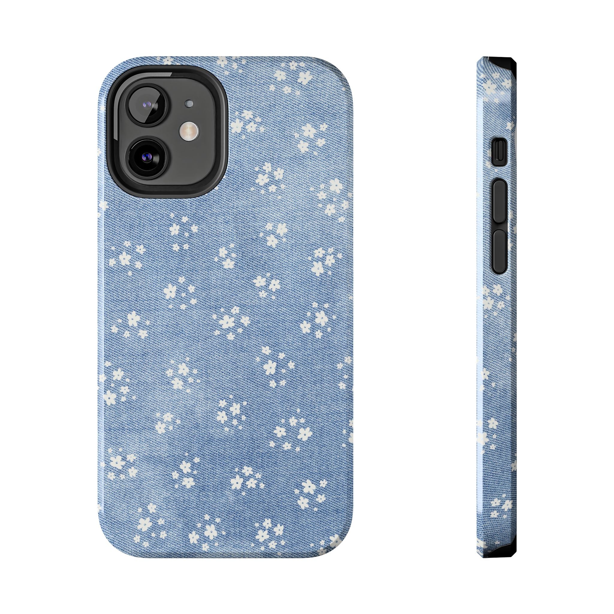 Denim Daisy Floral iPhone Case