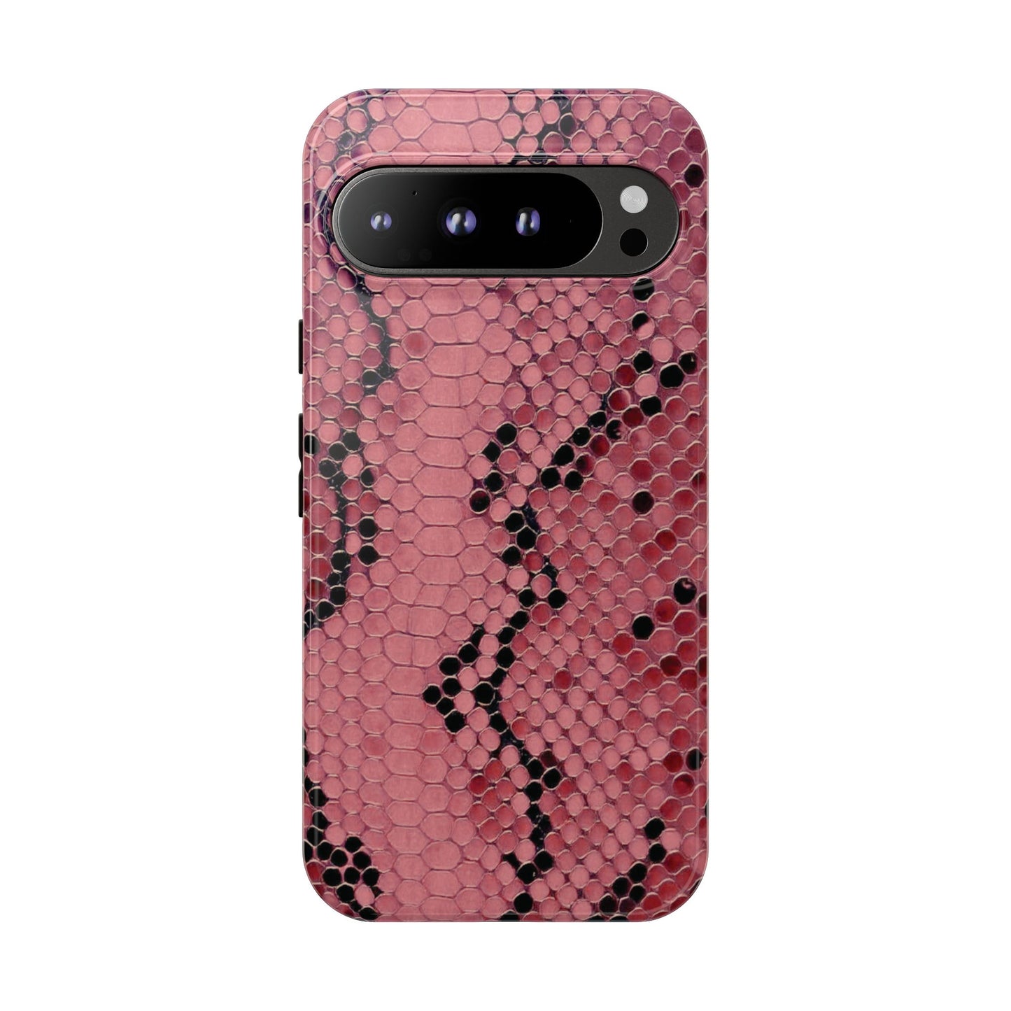 Estuche Pixel con estampado de serpiente y pitón rosa