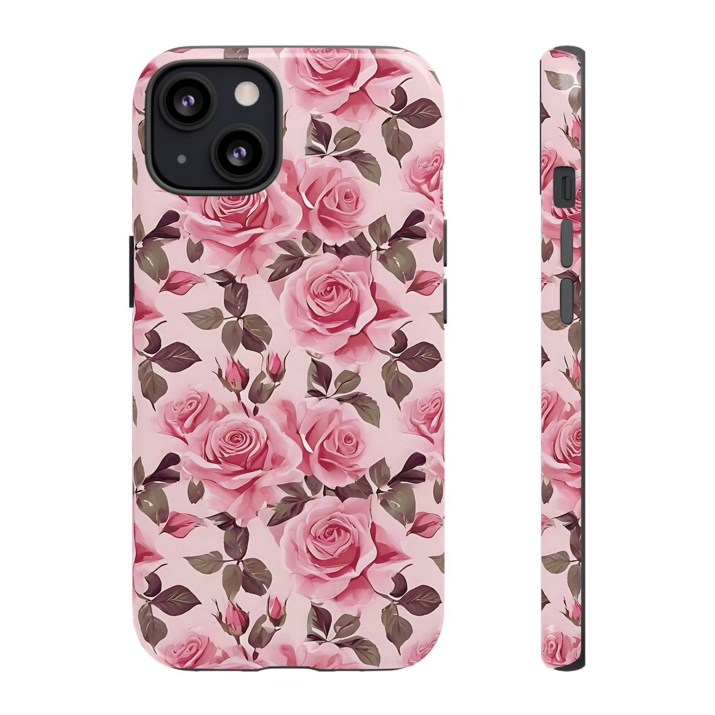 Coque iPhone à motif floral rose | Rose romantique