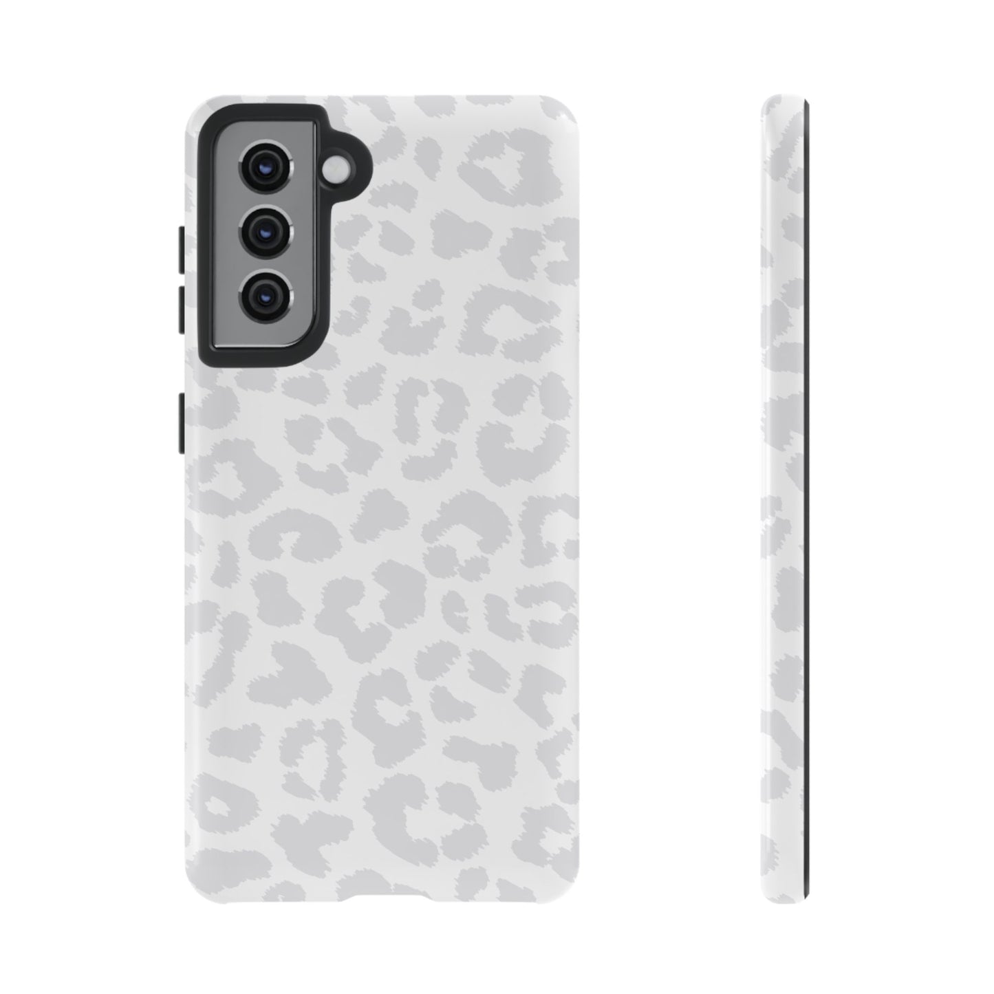 Snow Bunny | White & Gray Leopard Print Case