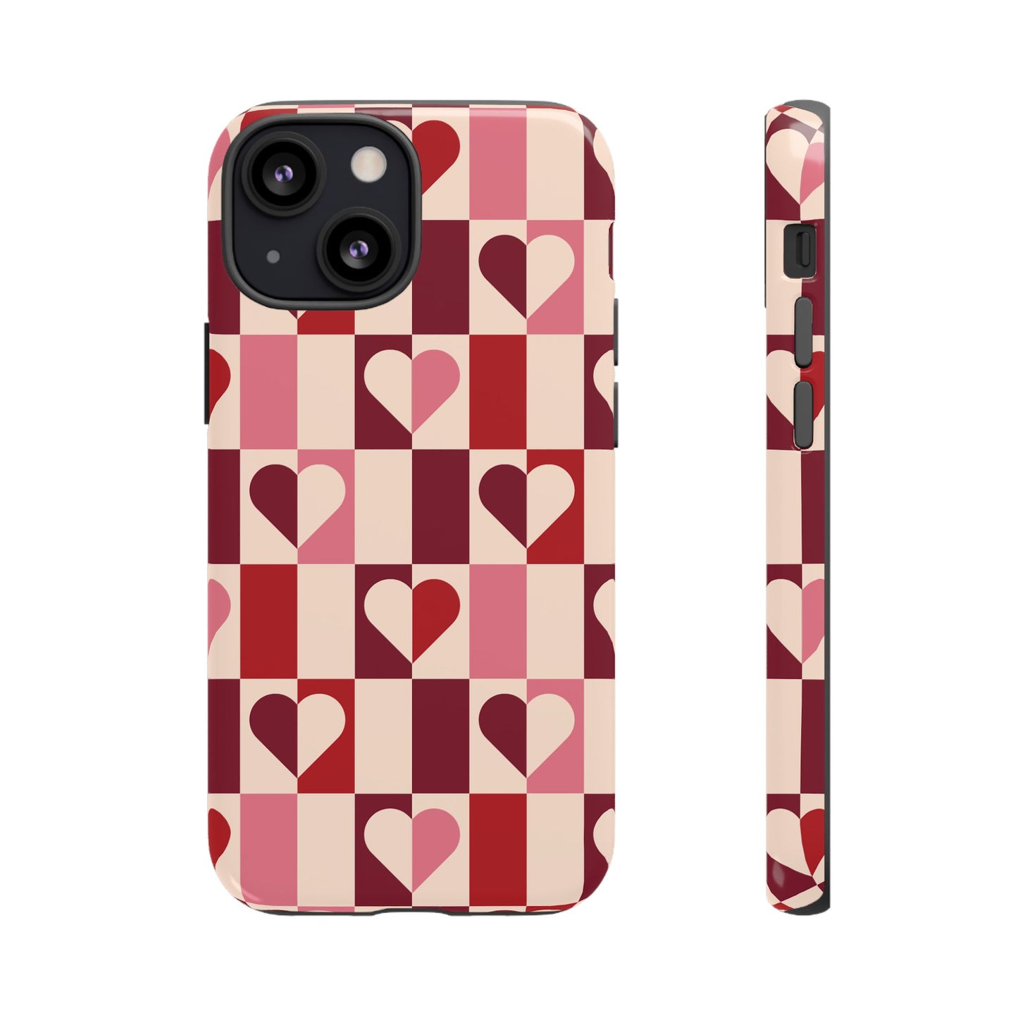 Funda para iPhone con corazones geométricos Devoted