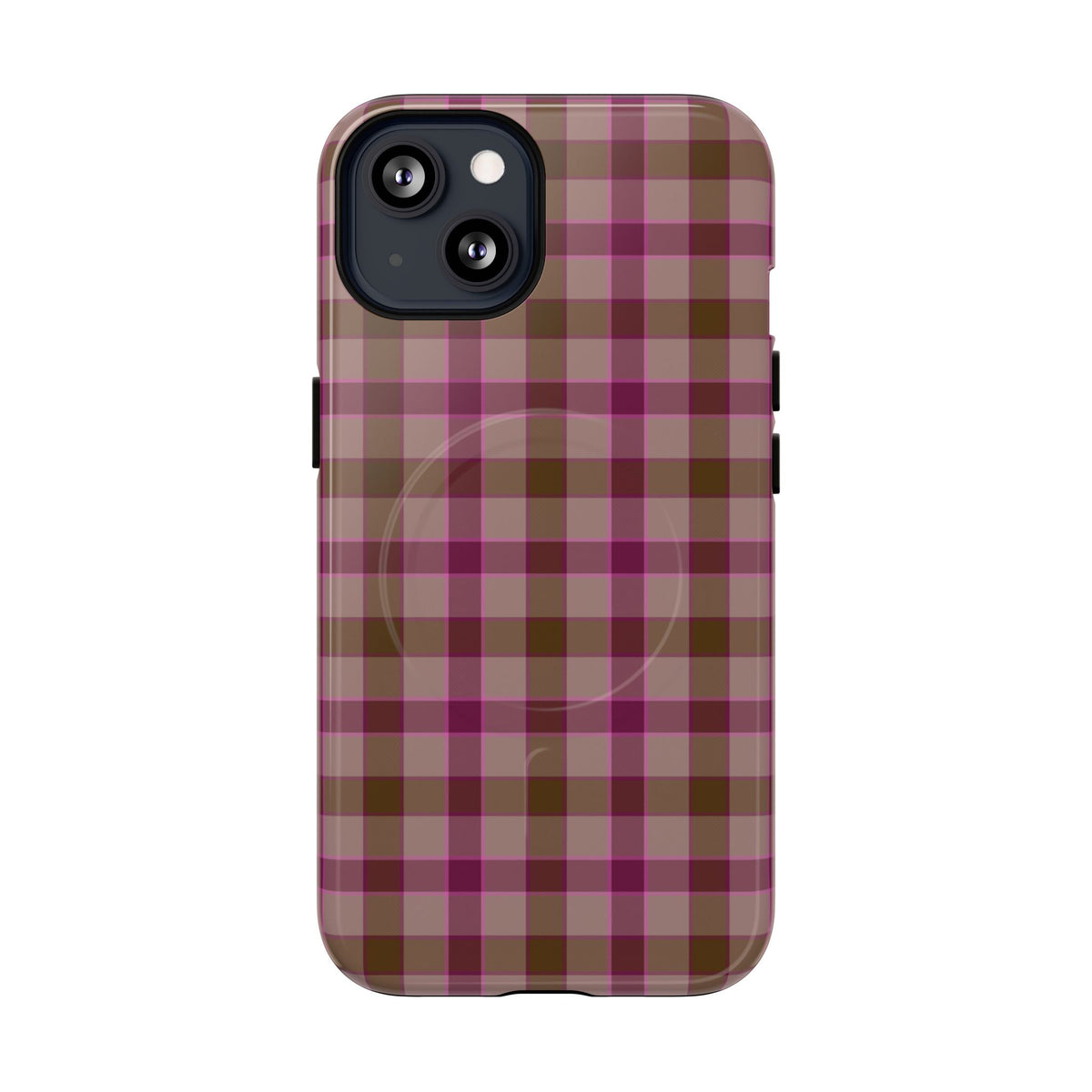 Mulberry Plaid | Pink & Brown Plaid MagSafe Case