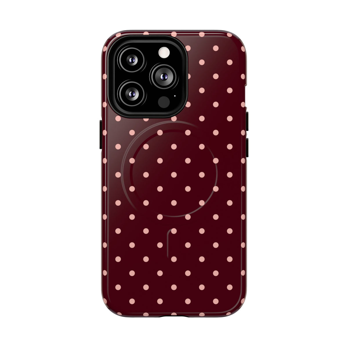 Pretty Please | Burgundy Polka Dot MagSafe Case