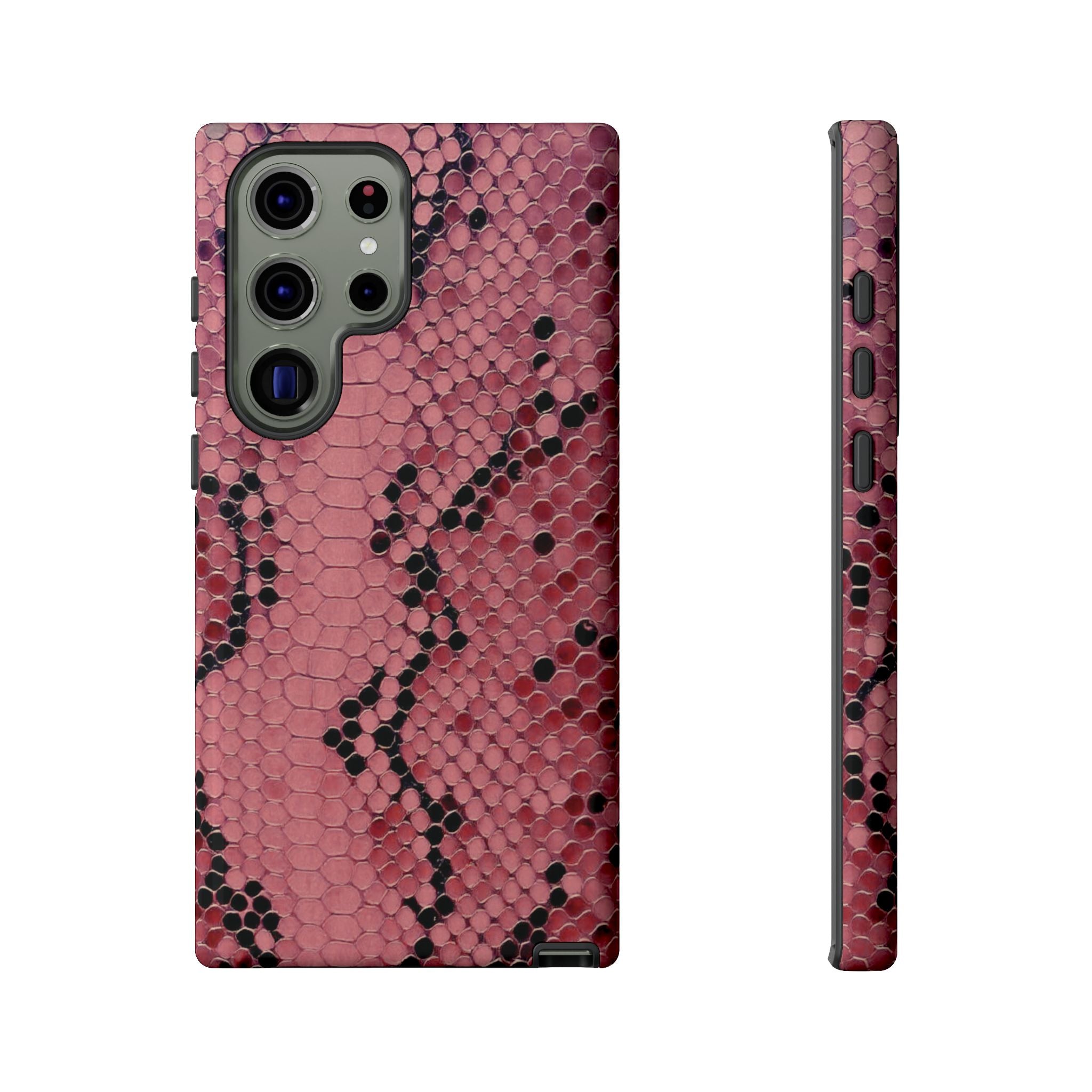 Funda para Samsung con estampado de serpiente y pitón rosa
