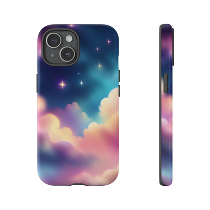 Funda retro para iPhone con diseño de noche estrellada