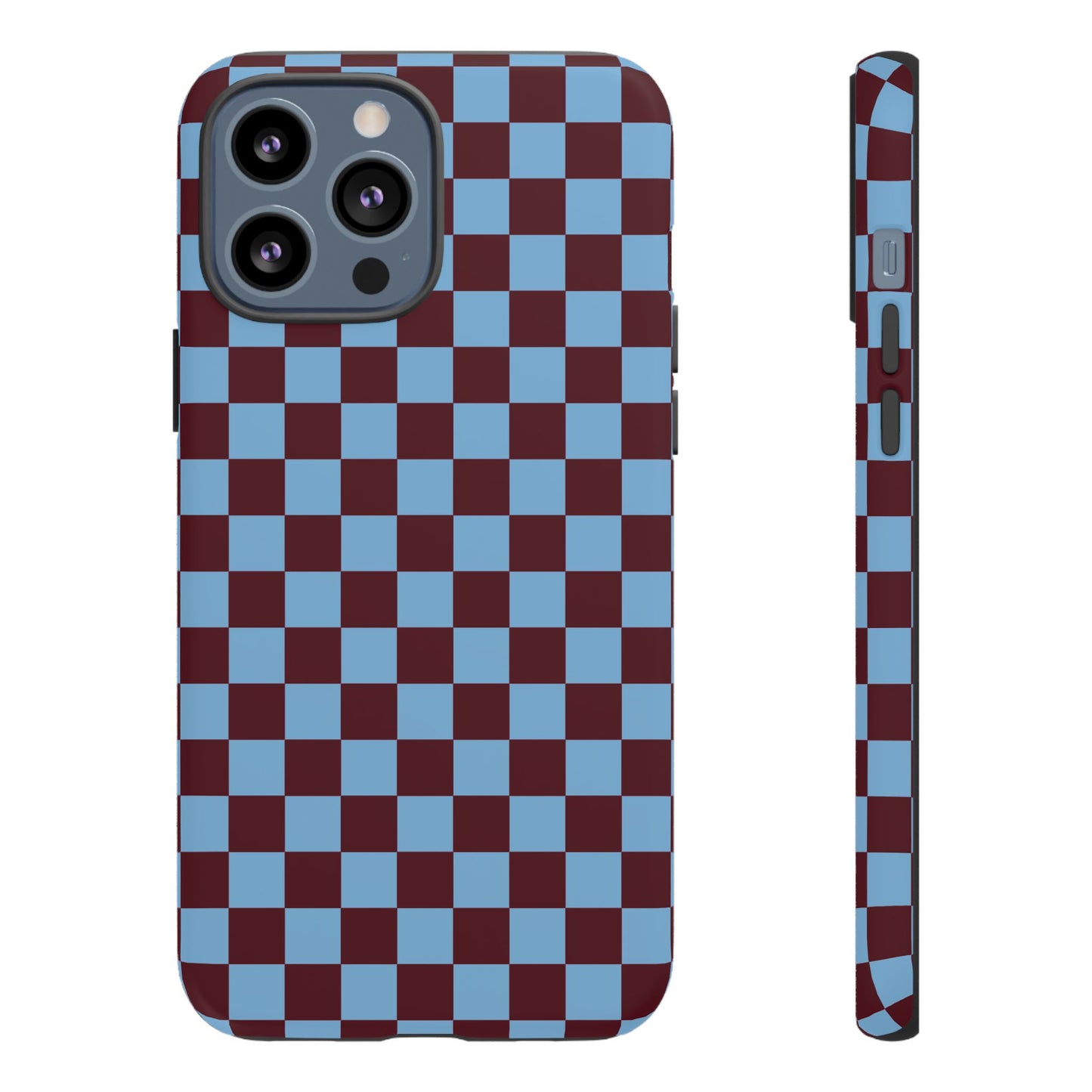 Checked Out | Blue & Brown Checkerboard Case