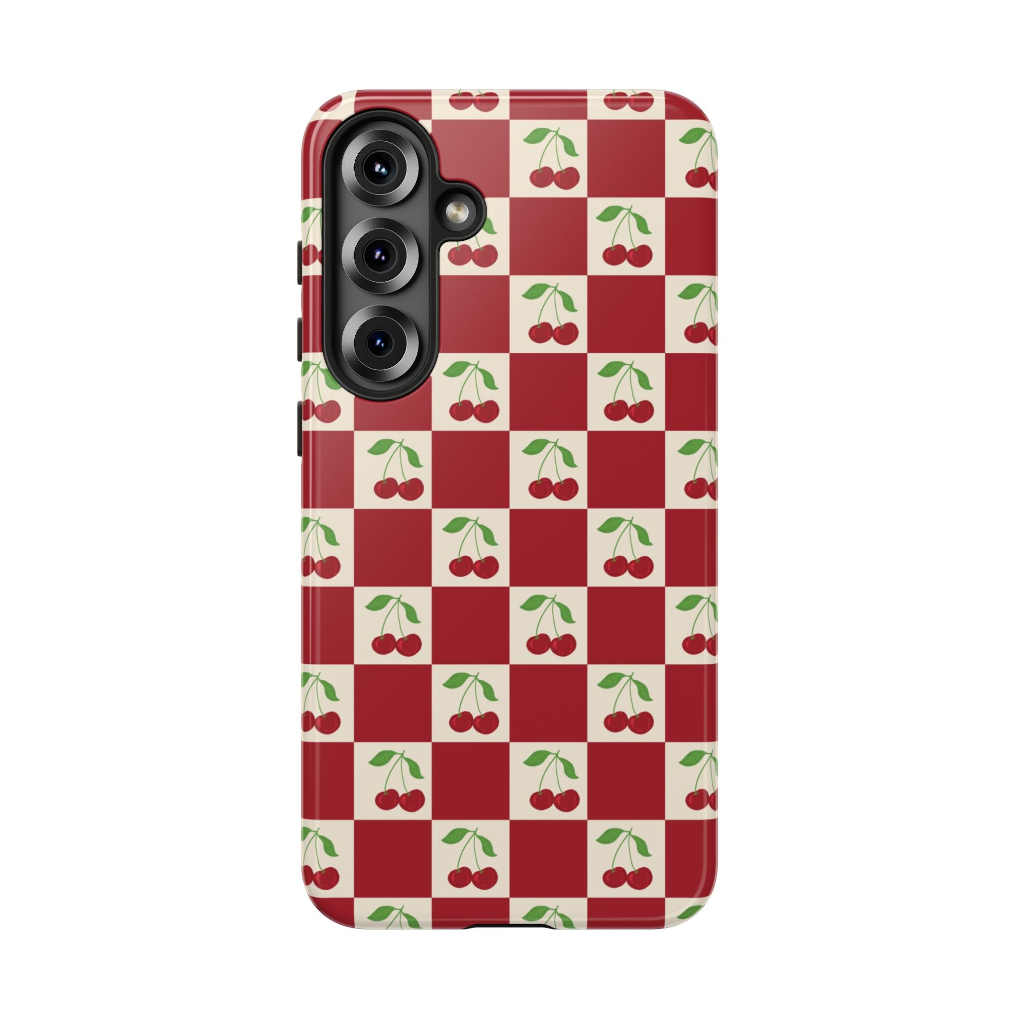 Cherry Check Phone Case