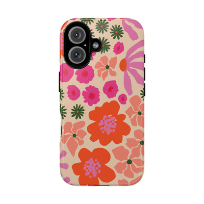 Funda para iPhone con diseño floral y flores en plena floración