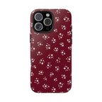 Maroon Blooms Floral iPhone Case