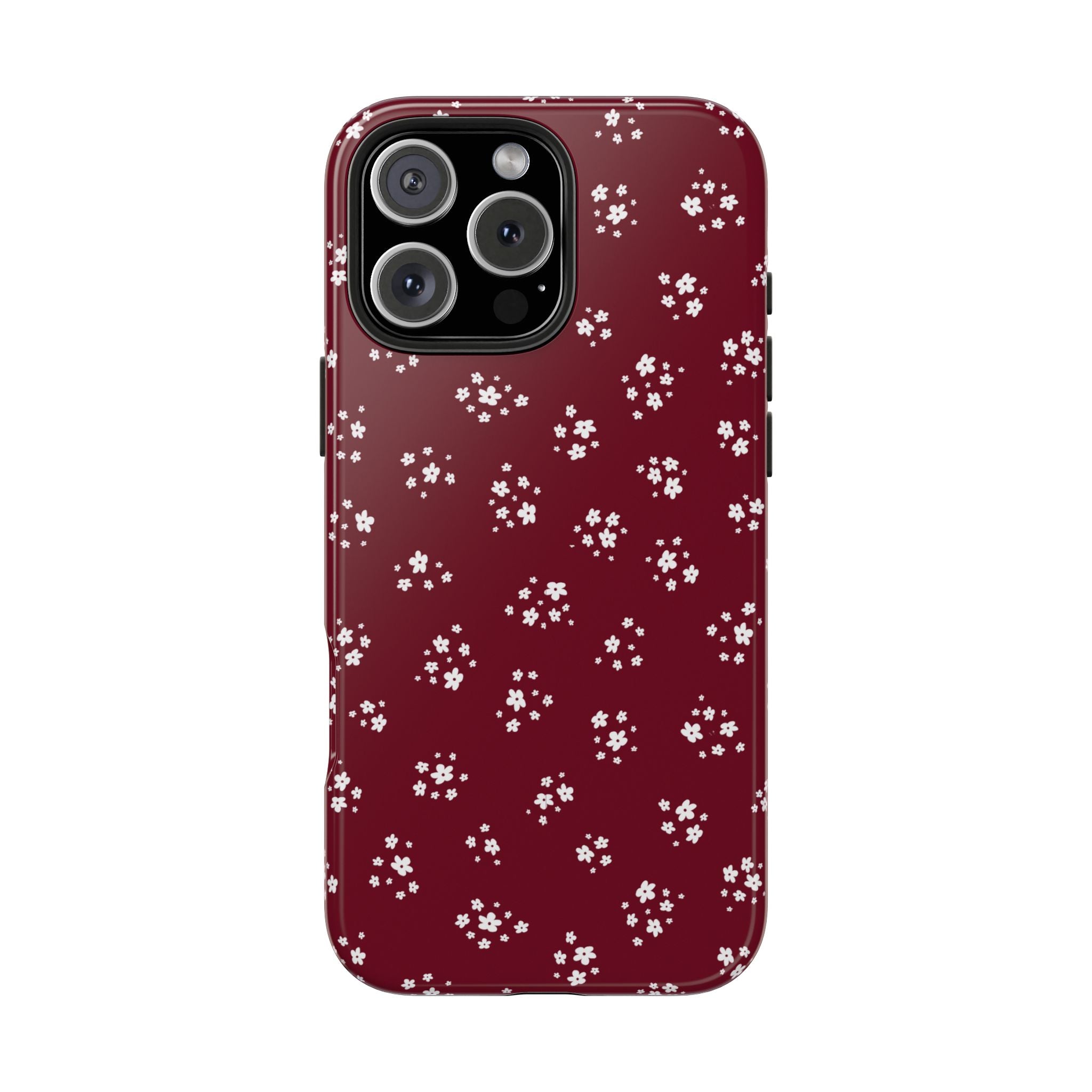 Maroon Blooms Floral iPhone Case