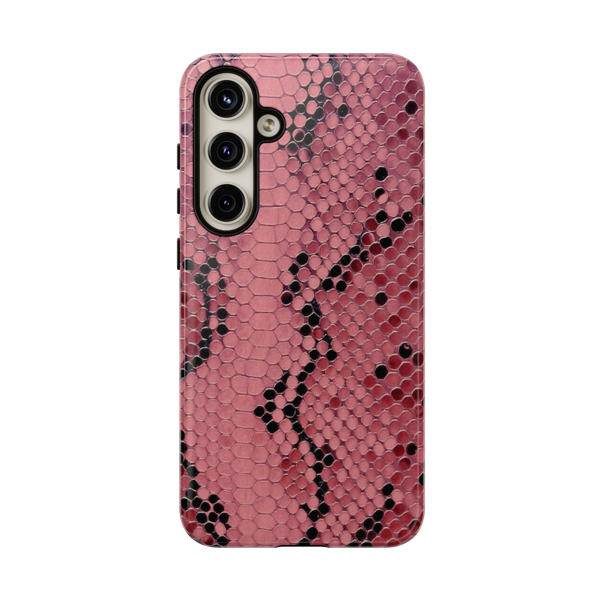 Funda para Samsung con estampado de serpiente y pitón rosa
