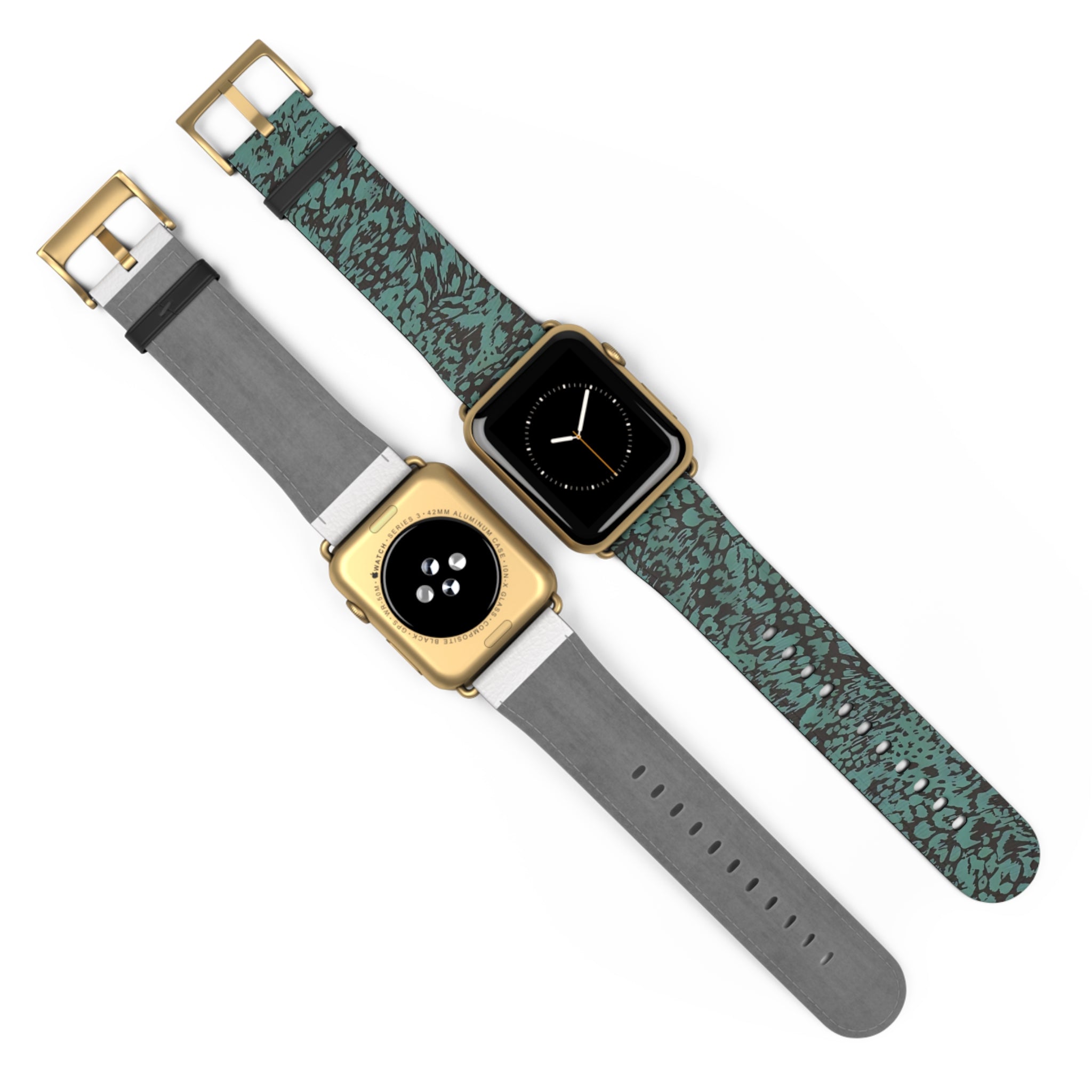 Blue Leopard Print Apple Watch Band