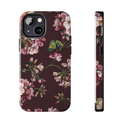 Flower Glam | Brown Floral iPhone Case