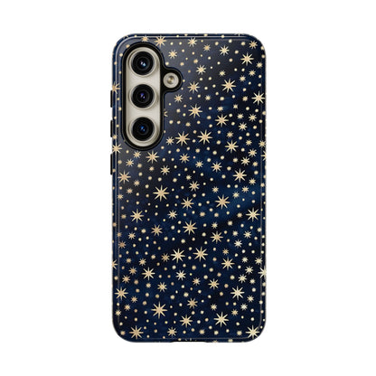 Estuche Galaxy con estrellas azules y cielo nocturno