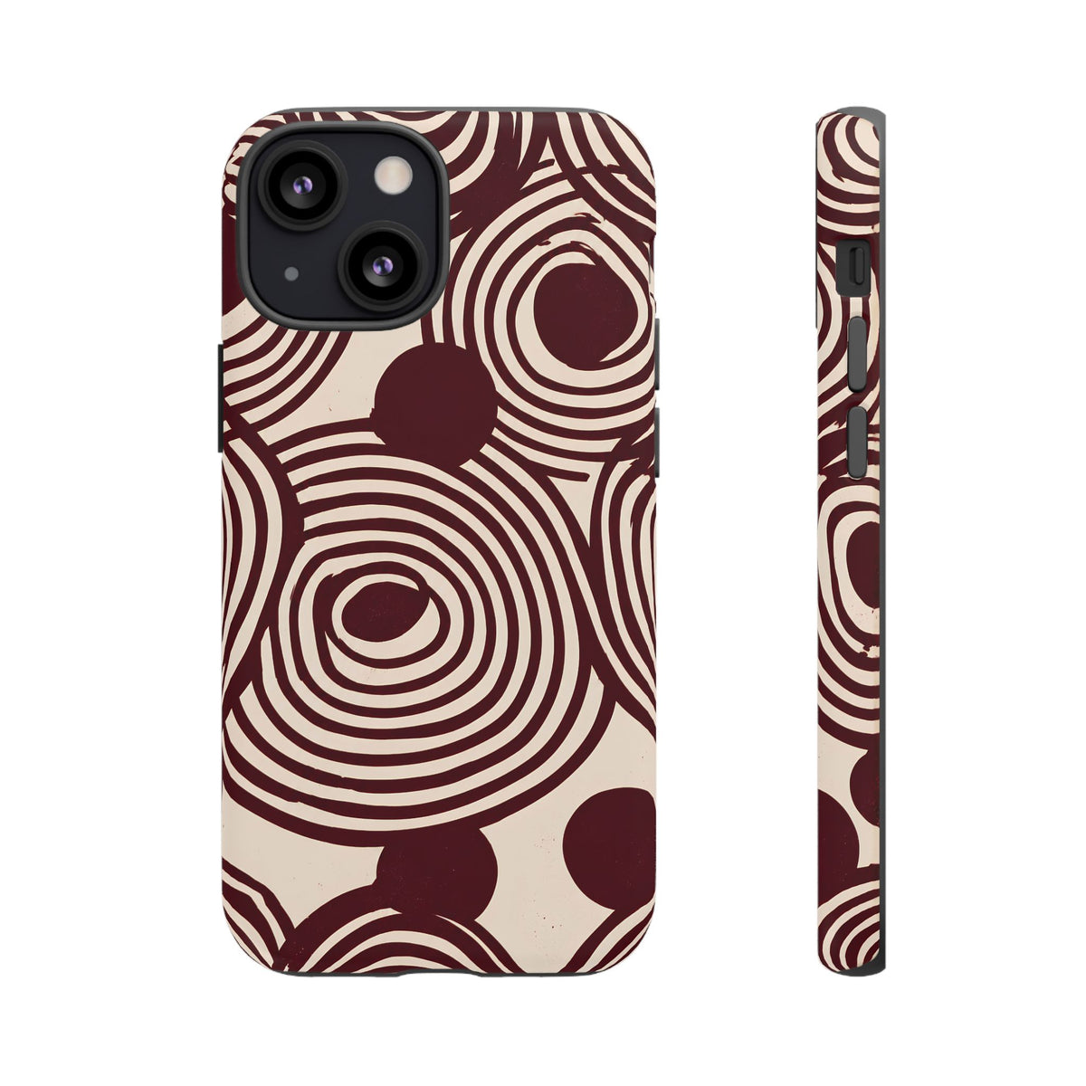 Retrograde | Burgundy Retro Abstract iPhone Case