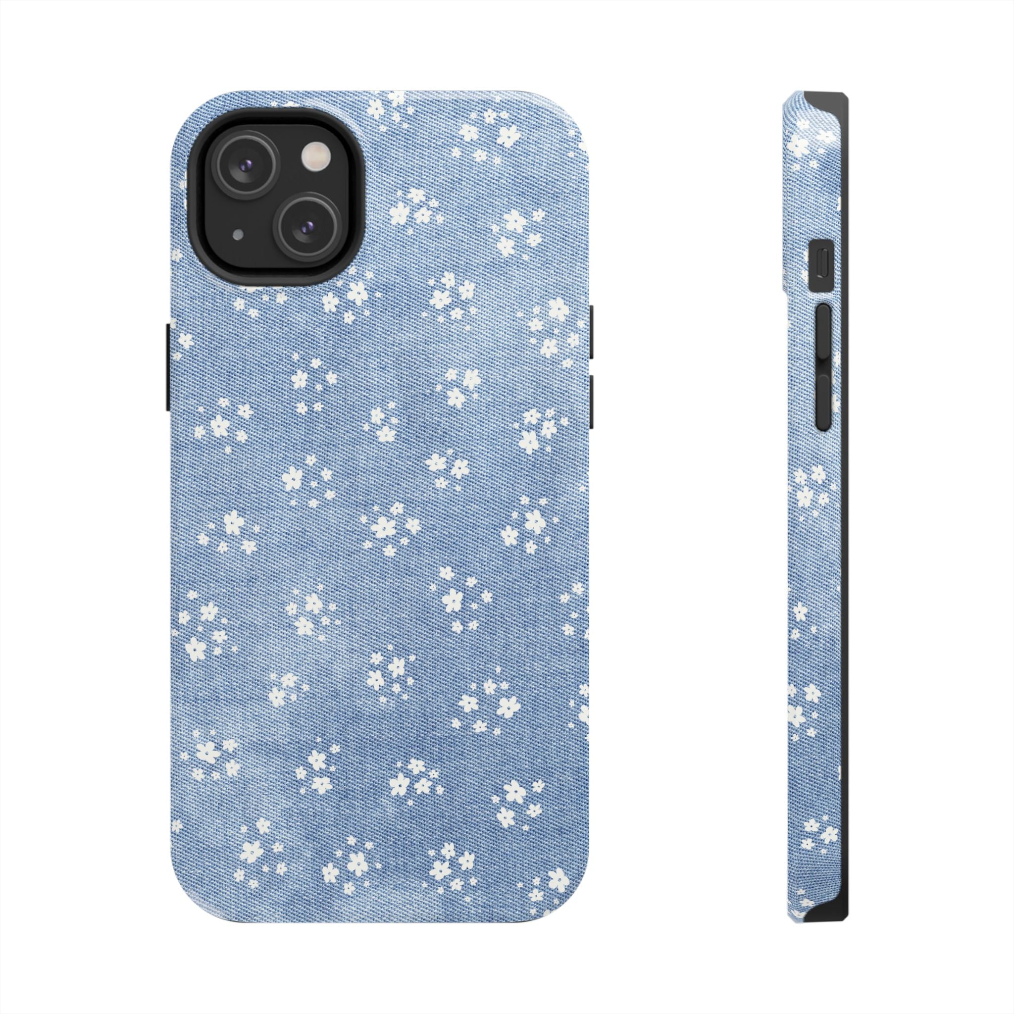 Denim Daisy Floral iPhone Case