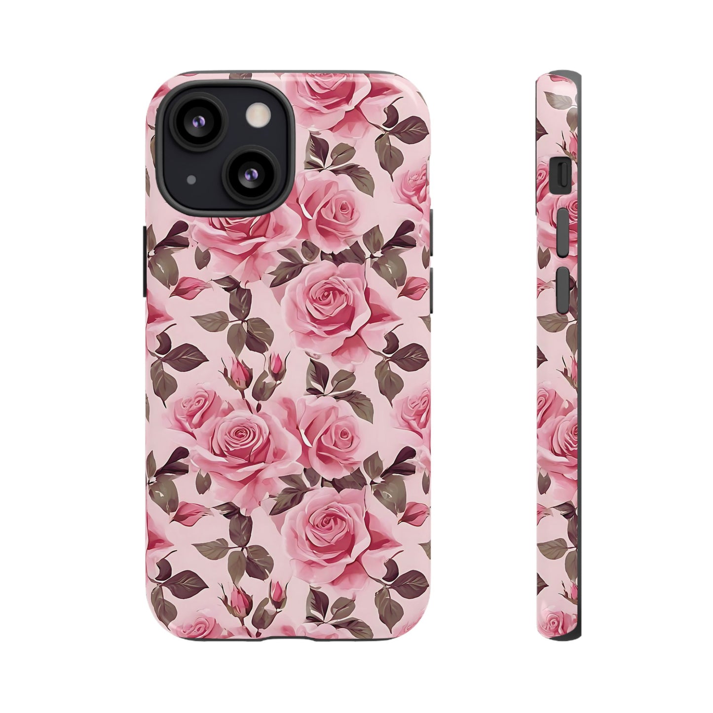 Coque iPhone à motif floral rose | Rose romantique