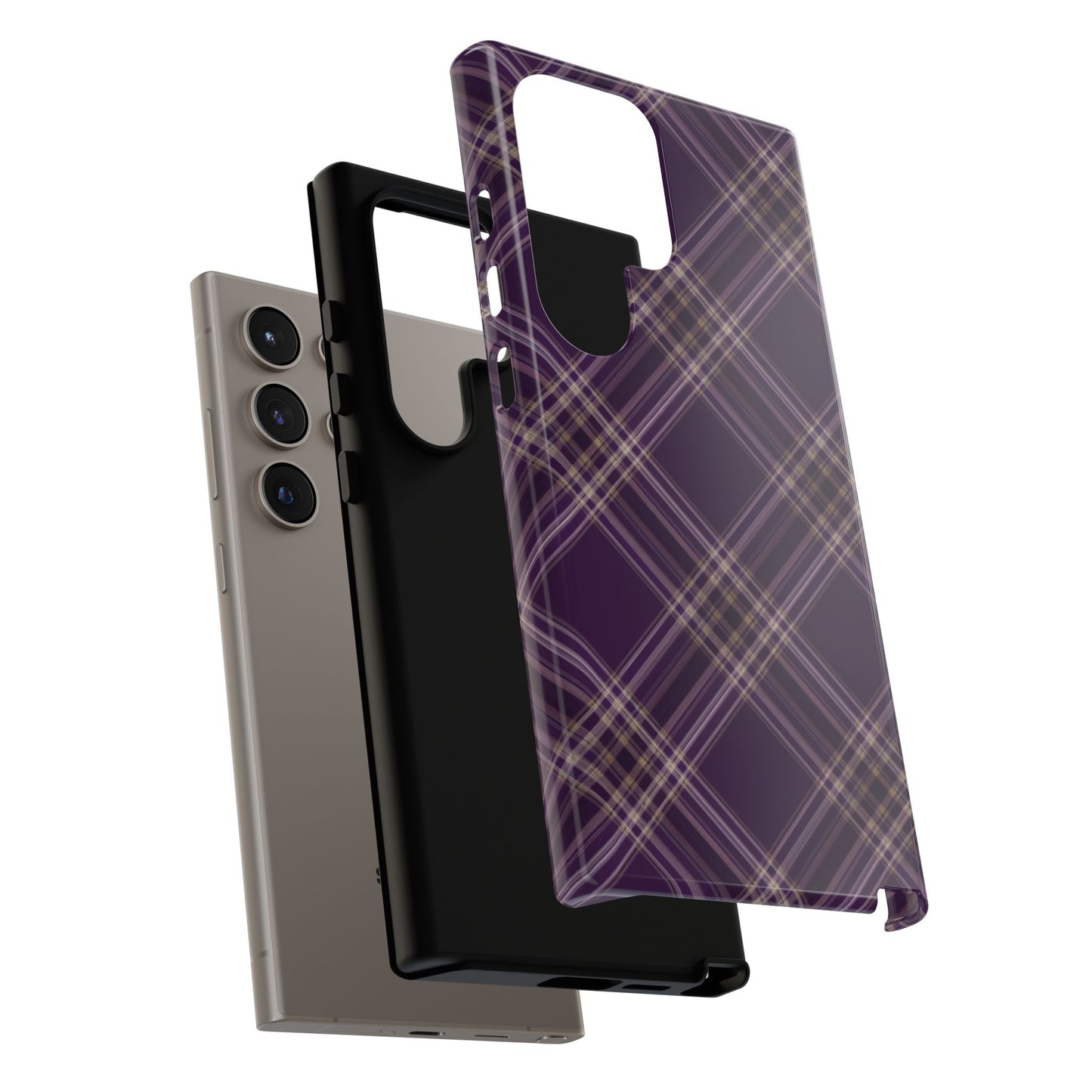 Plum Plaid | Preppy Purple Galaxy Case