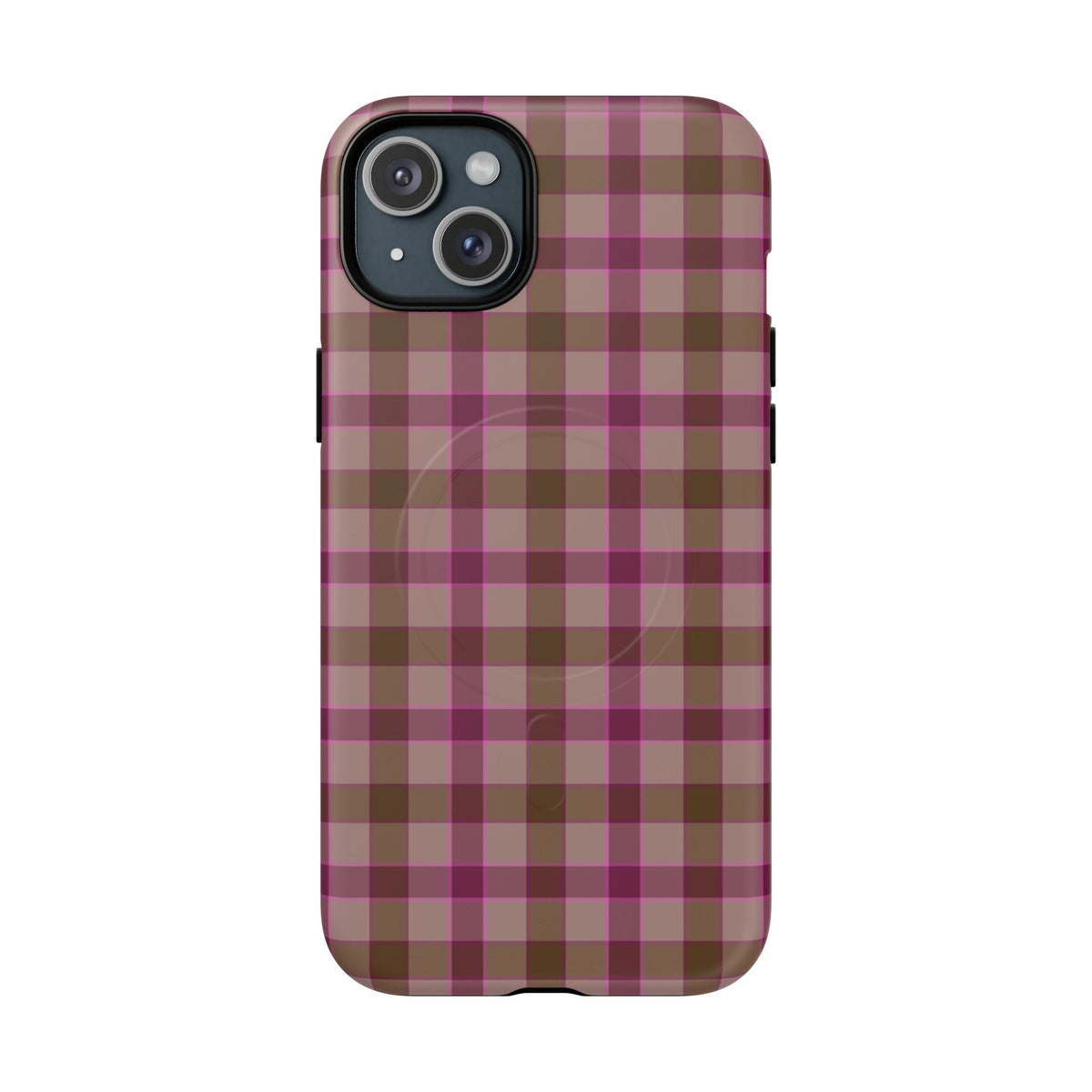 Mulberry Plaid | Pink & Brown Plaid MagSafe Case