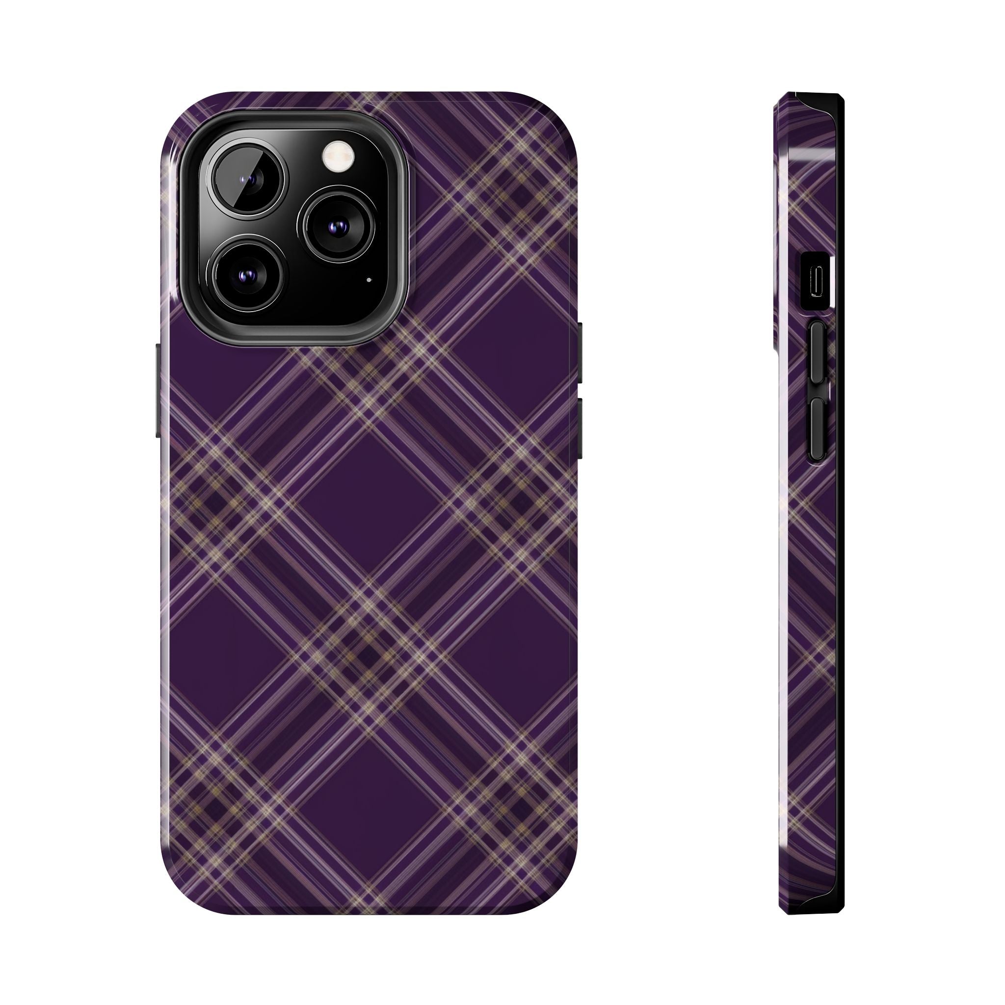 Plaid Prune | Coque iPhone Rétro
