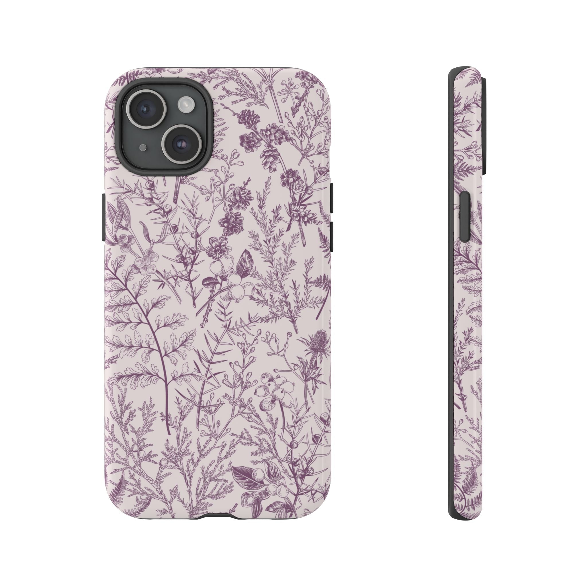 Plum Botanical Floral iPhone Case