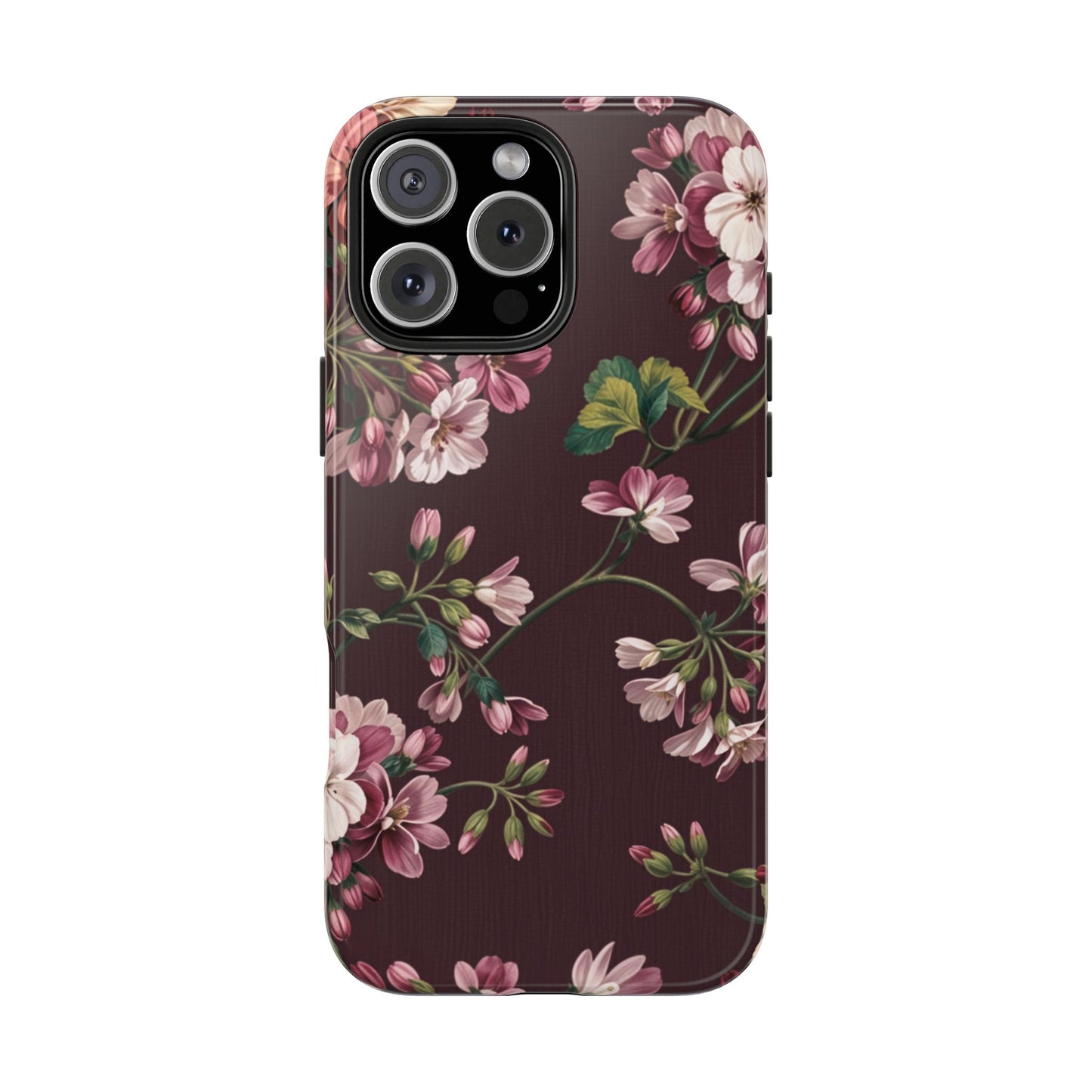 Flower Glam | Brown Floral iPhone Case