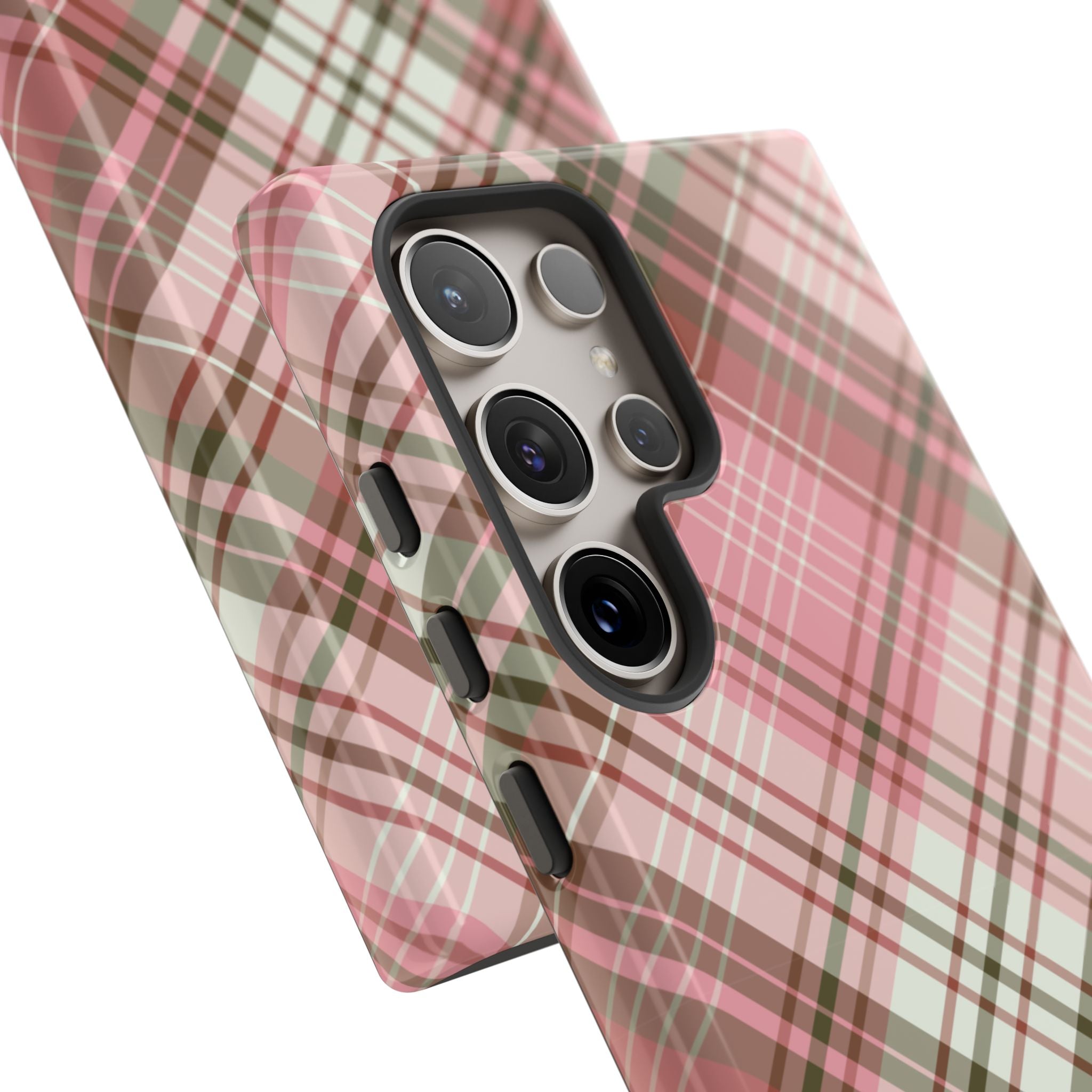 Étui Galaxy à carreaux roses chic | Preppy