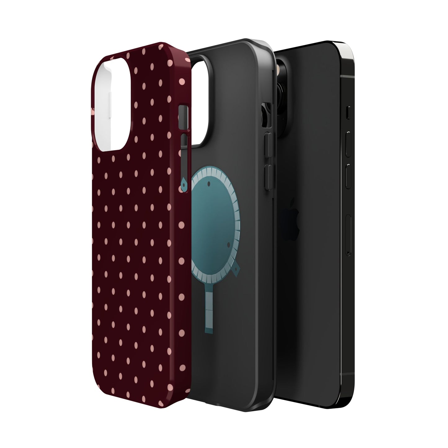 Pretty Please | Burgundy Polka Dot iPhone Case