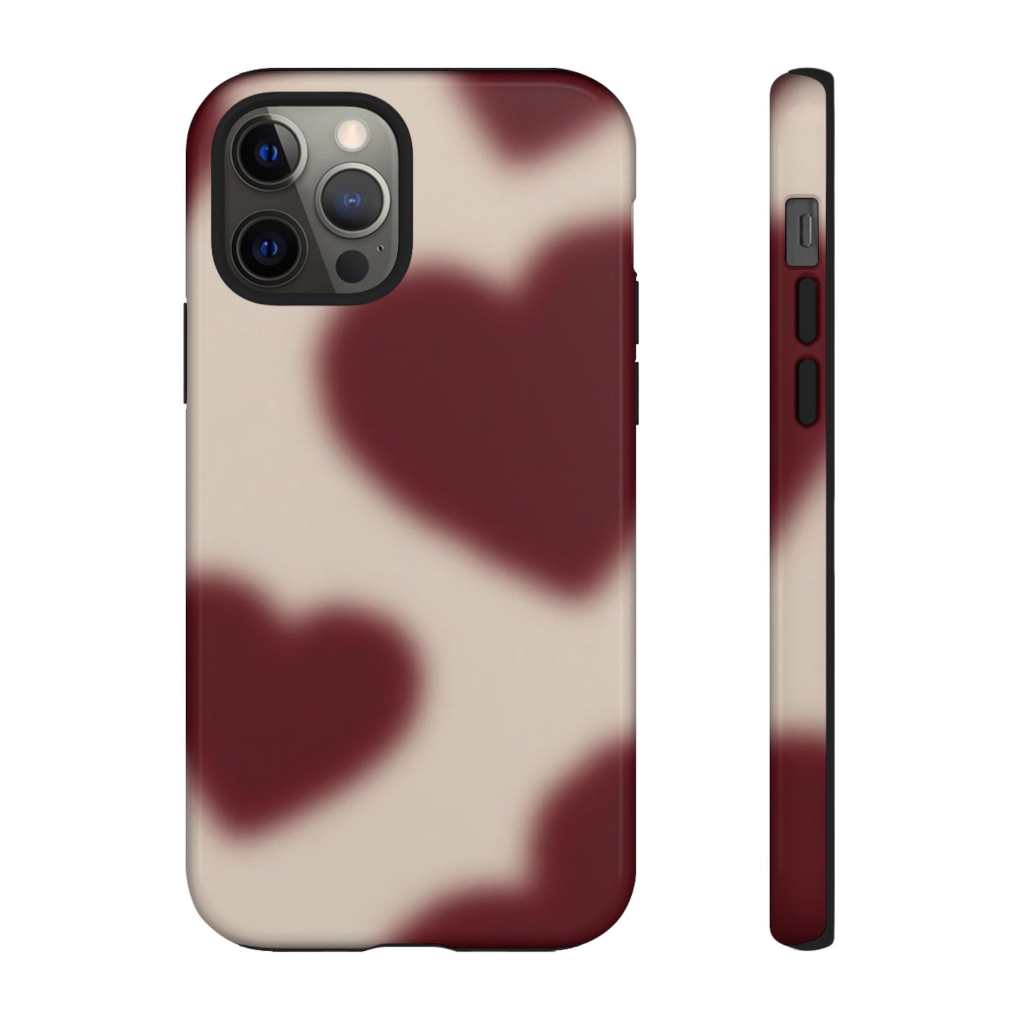 Funda para iPhone con corazones con enfoque suave y deseos del corazón