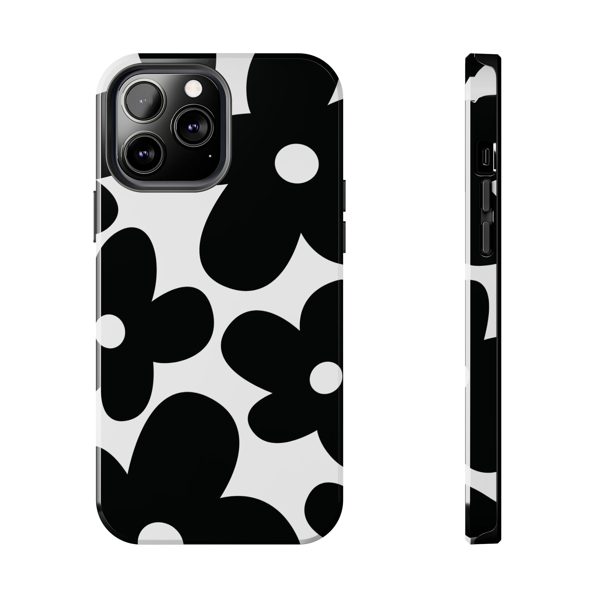 Y2K Daisy Black Flower iPhone Case