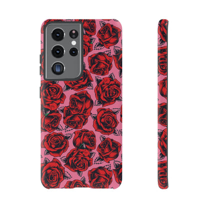 Love Story | Red & Pink Pop Art Rose Floral Case