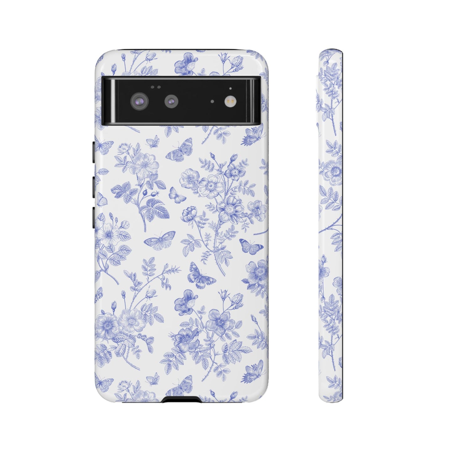 Wild Roses | Blue Floral Butterfly Toile Case