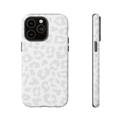 Snow Bunny | White & Gray Leopard Print Case