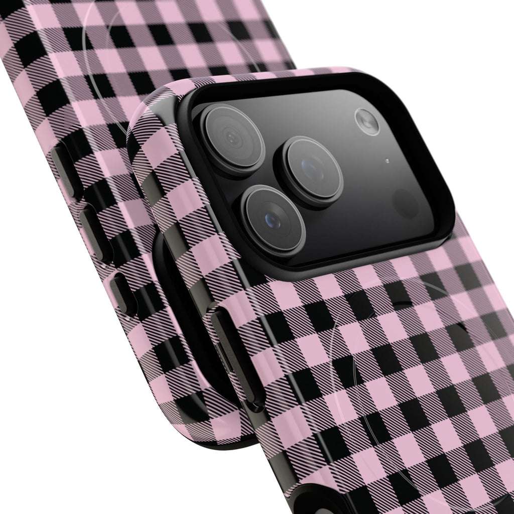 Pink Punk | Pink & Black Gingham MagSafe Case