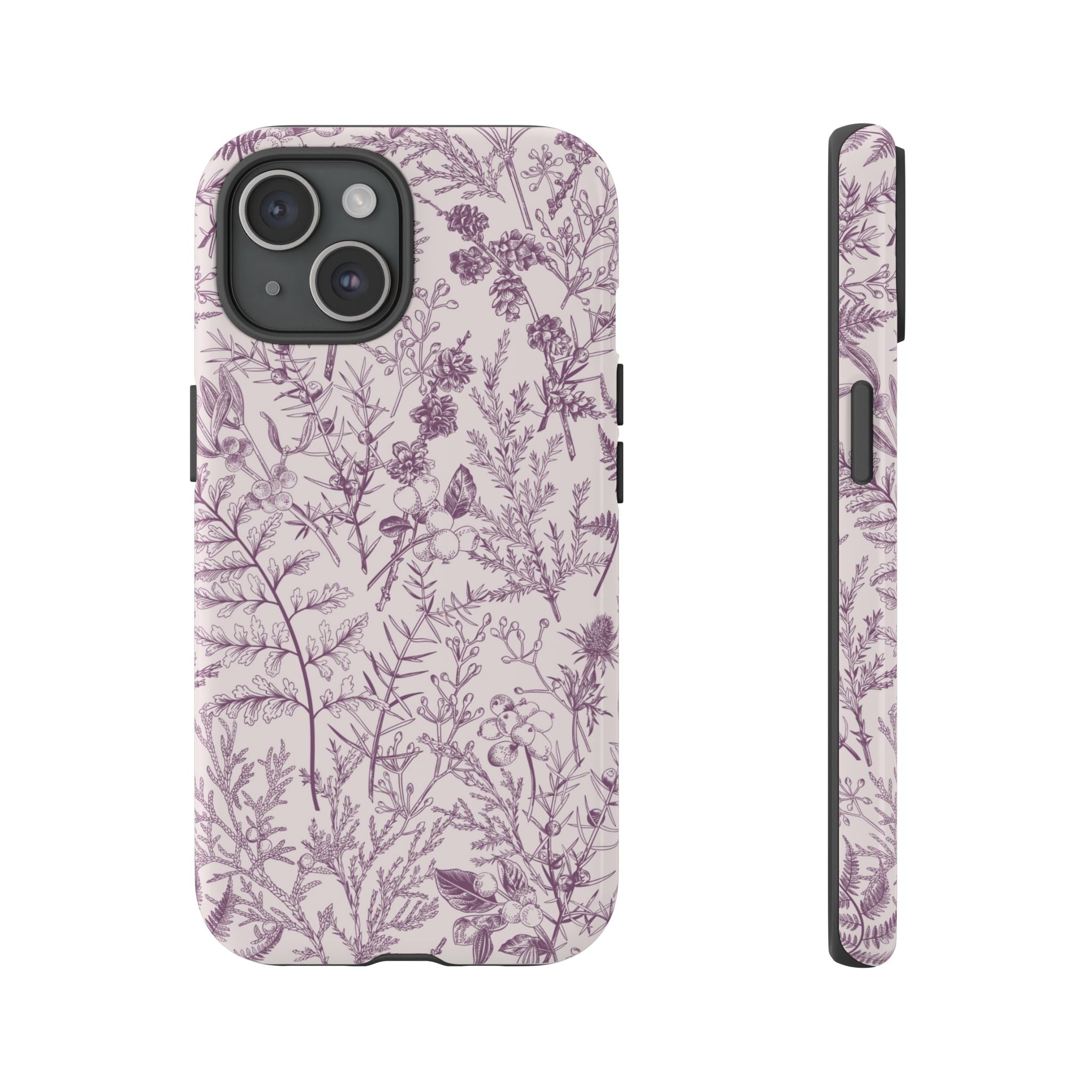 Plum Botanical Floral iPhone Case
