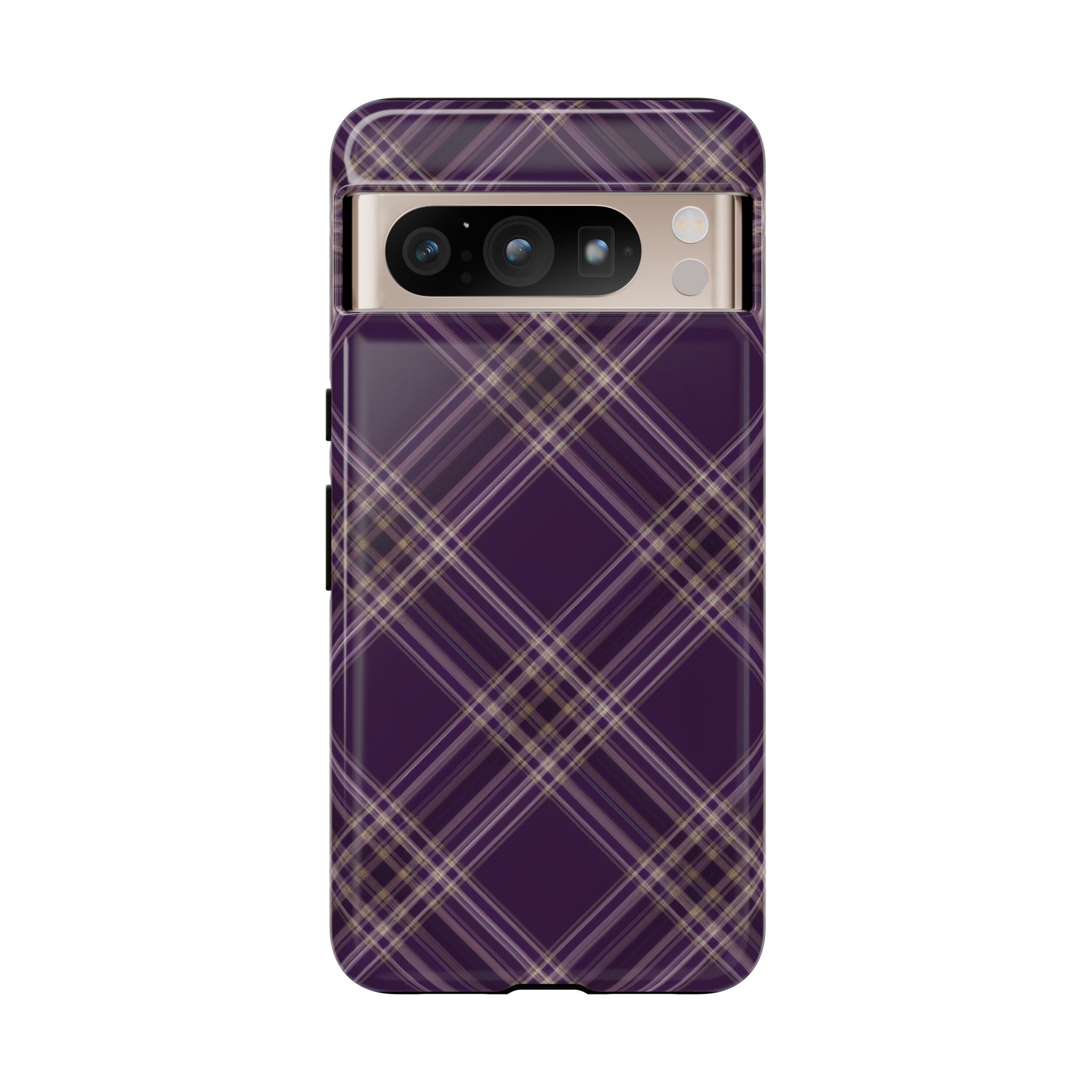 Plum Plaid Pixel Case