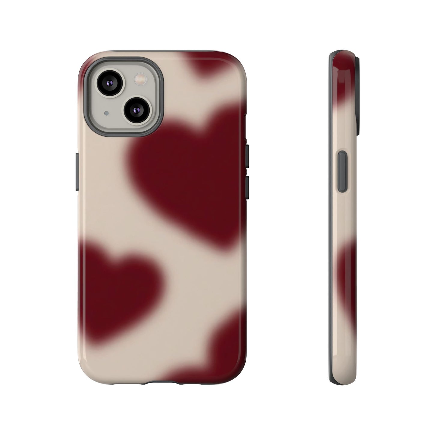 Funda para iPhone con corazones con enfoque suave y deseos del corazón