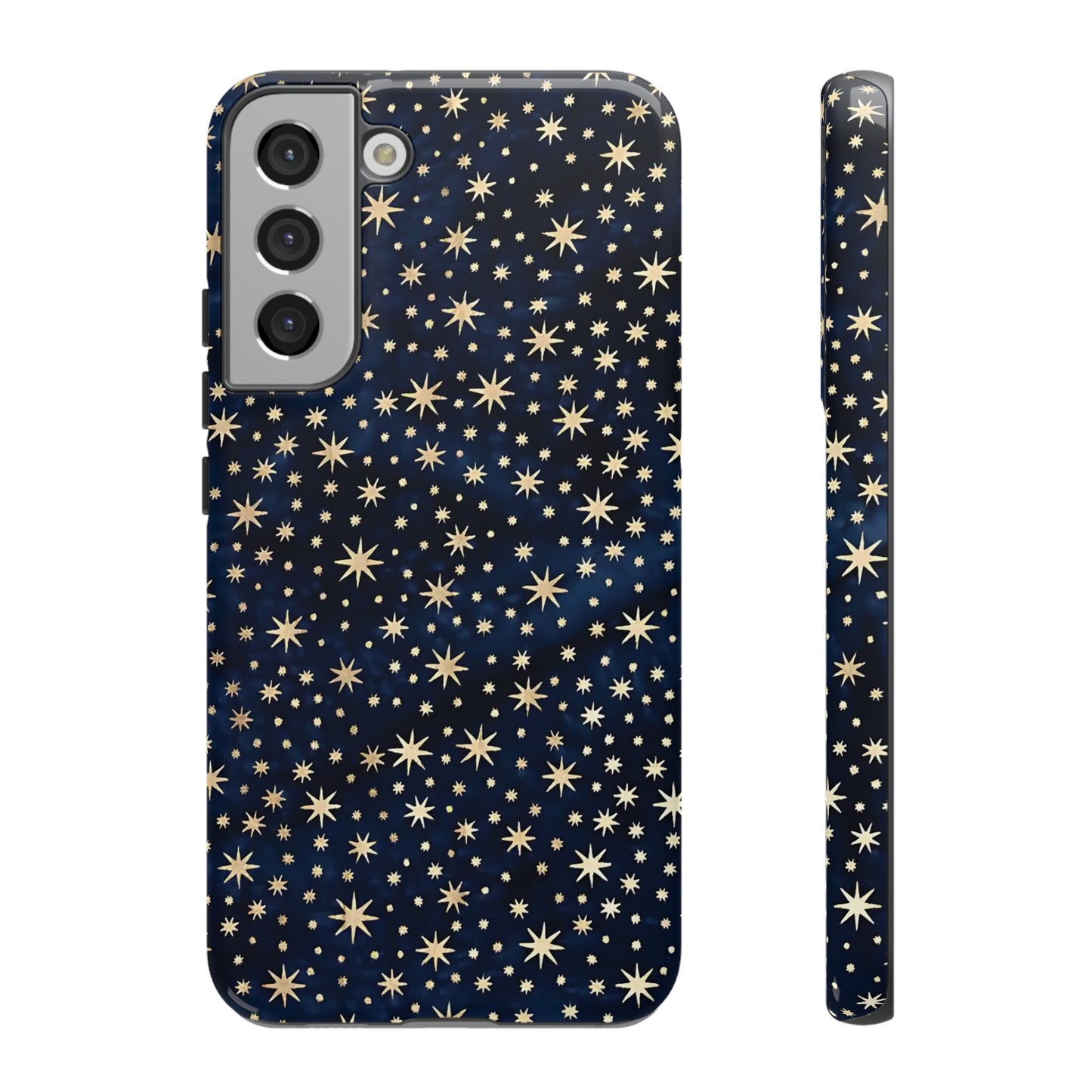 Estuche Galaxy con estrellas azules y cielo nocturno