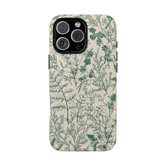 Jardín Botánico | Funda para iPhone con diseño floral verde