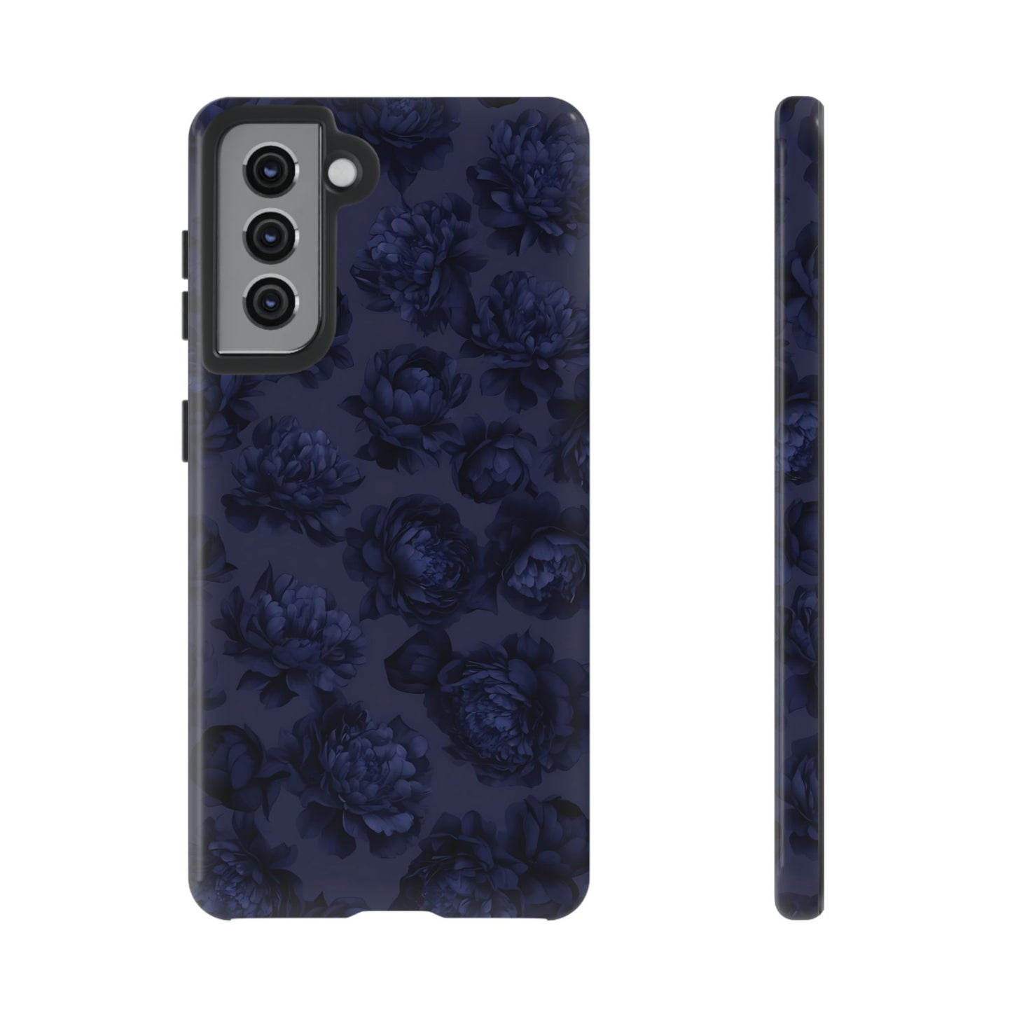 Funda Galaxy con diseño floral en azul oscuro de Moody Blues